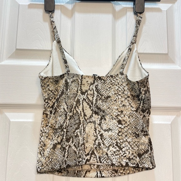 Dynamite Tank Crop Top, Snake Skin Print, Spaghetti Strap Size XS - Picture 2 of 4